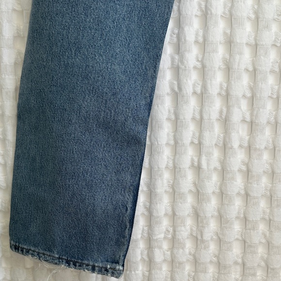 Agolde Denim Straight Leg High Waisted Distressed Jeans 25 Organic Cotton - Picture 13 of 17